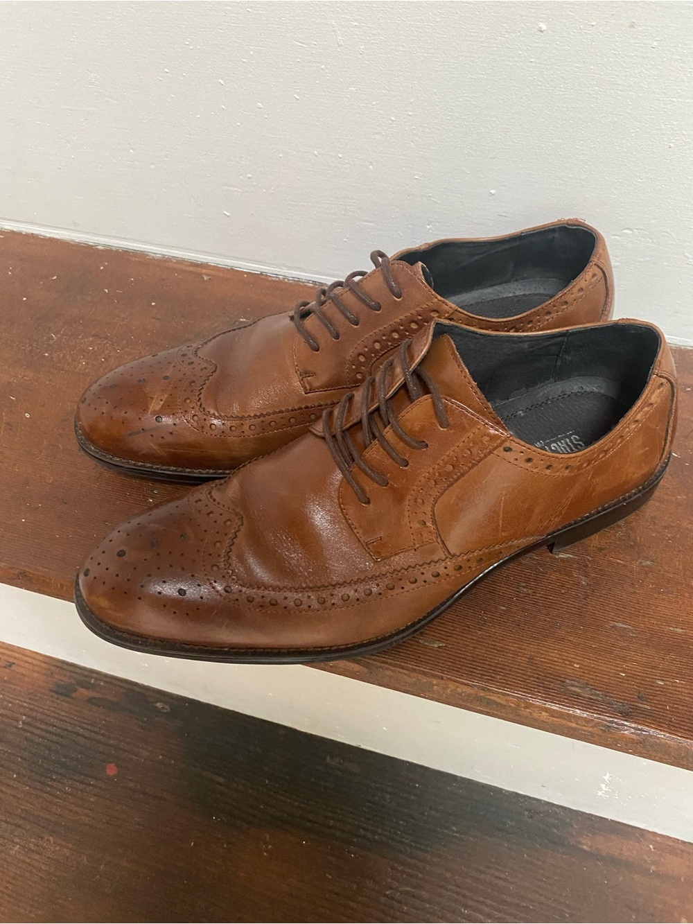 Stacy Adam’s Classic Brown Leather Wingtip Dress Shoes, Size 9M